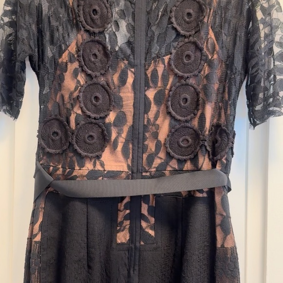 Byron Lars Beguile Carissima Black Lace Anthropologie Sheath Dress 6P - Picture 6 of 11